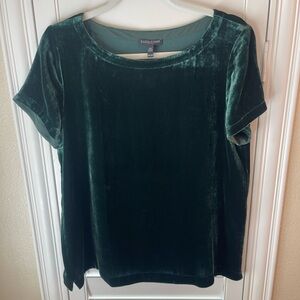Eileen Fisher top velvet size PM green